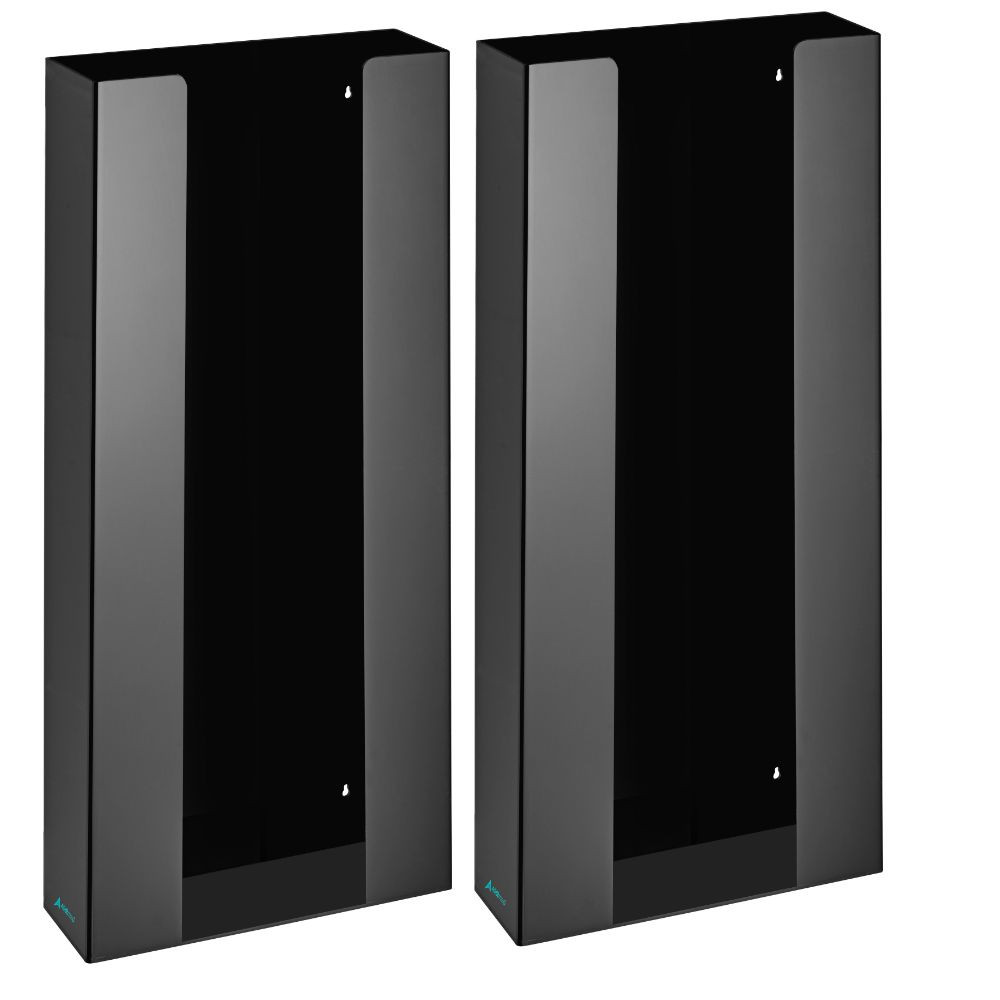 ADIR CORP. Alpine ADI902-04-BLK-2PK  AdirMed Quad Box Capacity Acrylic Glove Dispensers, 21-1/8inH x 10-1/4inW x 3-1/2inD, Black, Pack Of 2 Dispensers