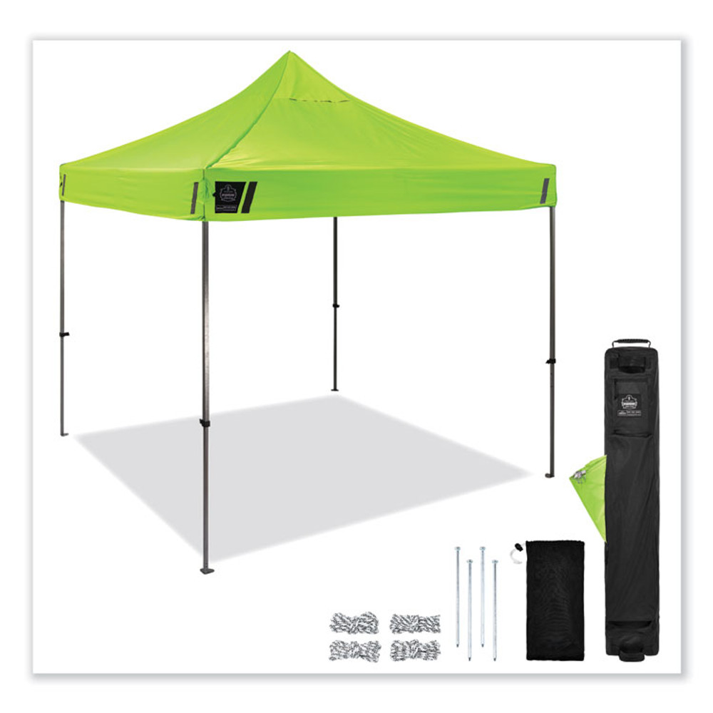 TENACIOUS HOLDINGS, INC. ergodyne® 12900 Shax 6000 Heavy-Duty Pop-Up Tent, Single Skin, 10 ft x 10 ft, Polyester/Steel, Lime