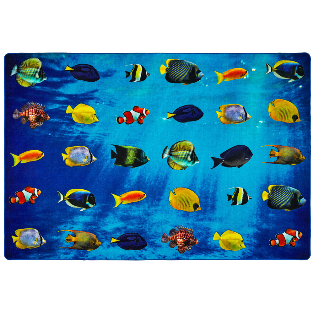 CARPETS FOR KIDS ETC. INC. 60518 Carpets for Kids Pixel Perfect Collection Friendly Fish Seating Rug, 8'x 12', Multicolor