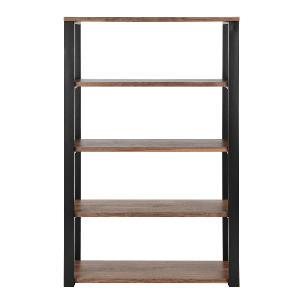 EURO STYLE, INC. Eurostyle 90471WAL-KIT  Dillon 61inH 5-Shelf Bookcase, Matte Black/Walnut