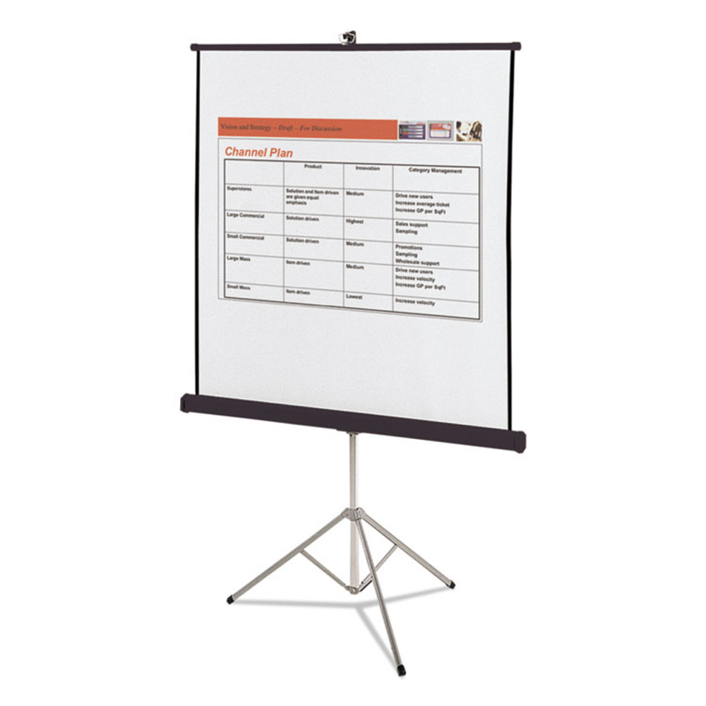 QUARTET MFG. 570S Portable Tripod Projection Screen, 70 x 70, White Matte Finish