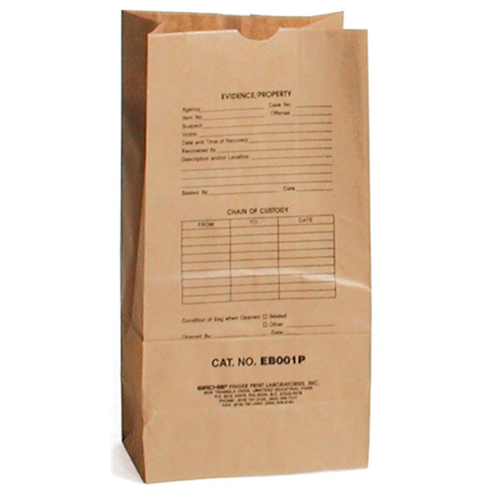Sirchie EB001P Preprinted Kraft Evidence Bags (Set of 100)