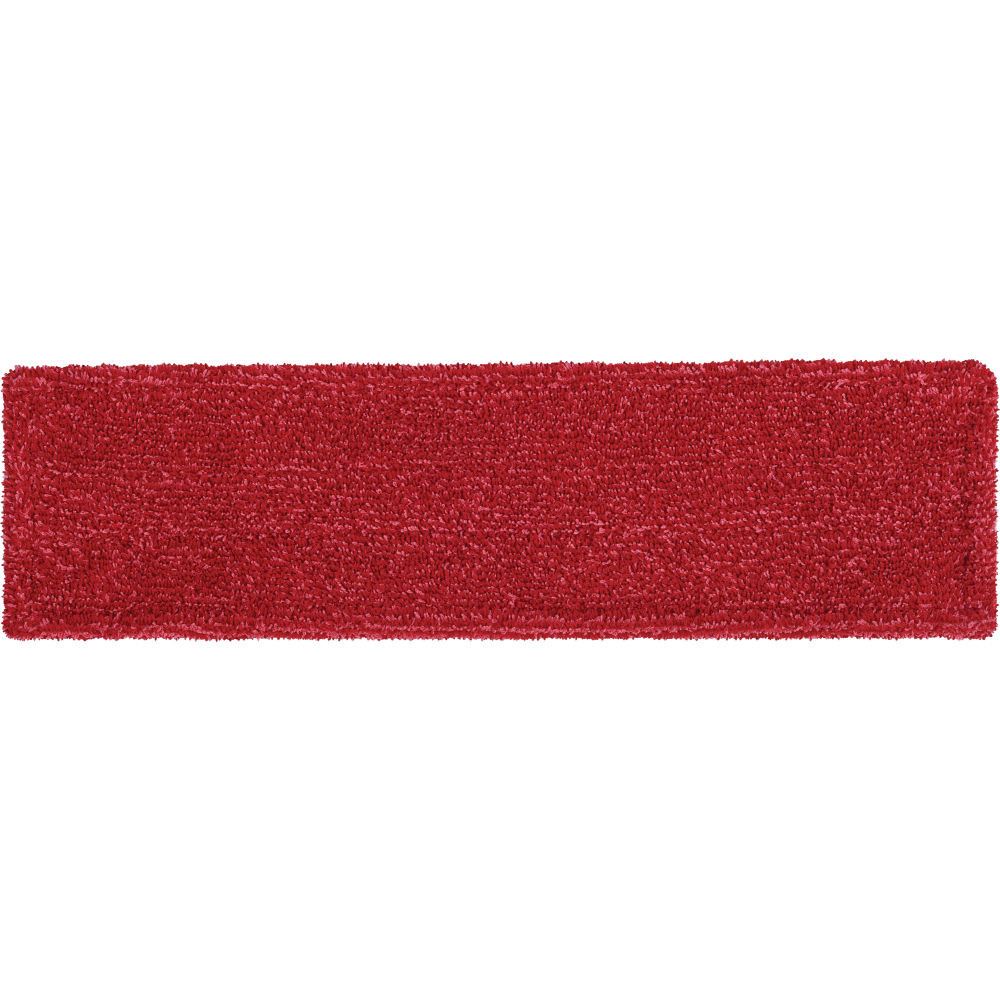 RUBBERMAID 2132423CT  Commercial Adaptable Microfiber Flat Mop Pads, 19-1/2in x 5-1/2in, Red, Pack Of 12 Pads