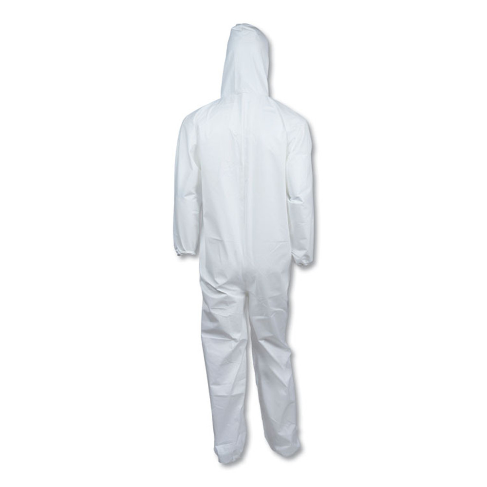 SMITH AND WESSON KleenGuard™ 44324 A40 Elastic-Cuff and Ankles Hooded Coveralls, X-Large, White, 25/Carton