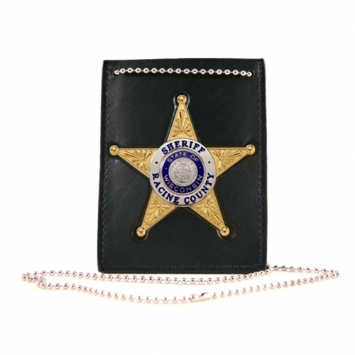 Boston Leather 400-4017 Neck Chain Id Holder With Recessed Badge