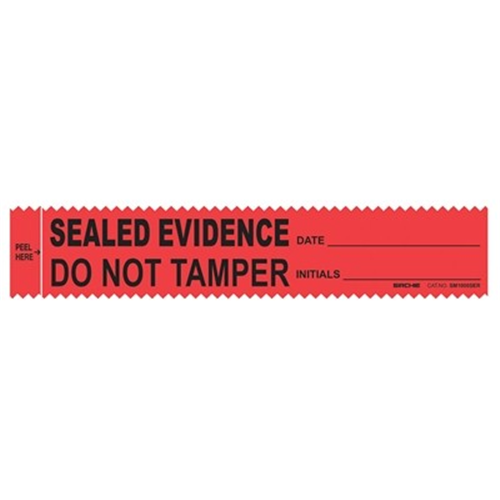 Sirchie SM5000SER Red Evidence Integrity Strips (Sealed Evidence) 1 3/8 inch x 7 inch