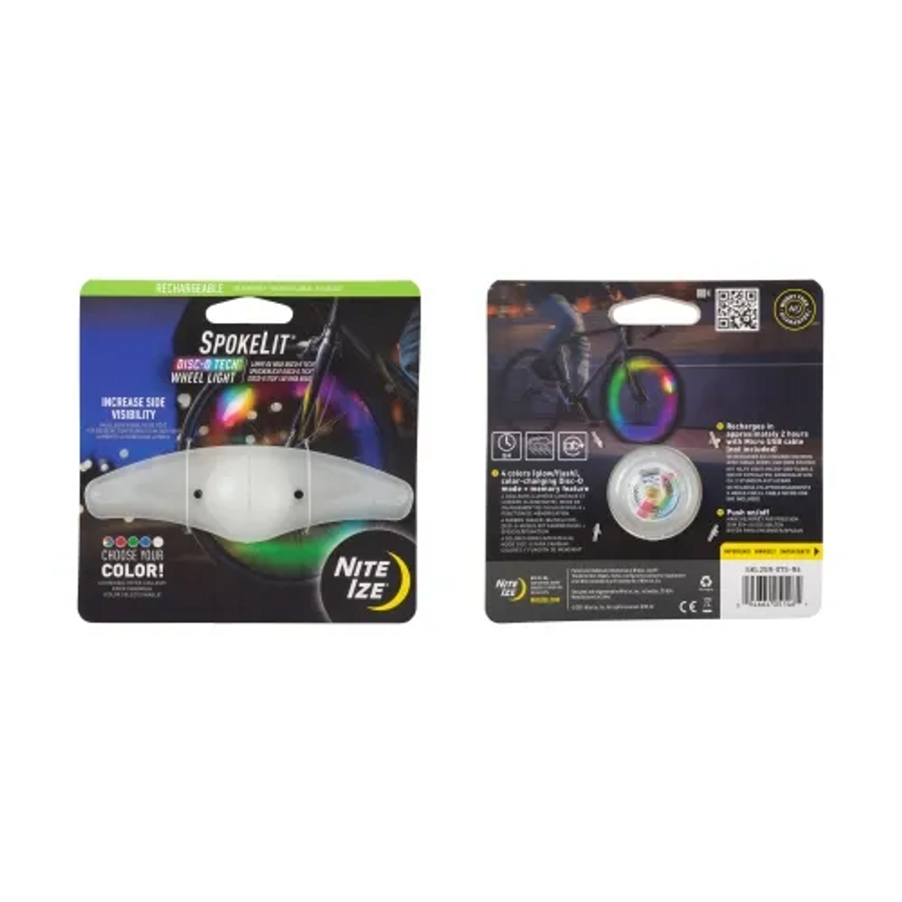 Nite-Ize SKL2SR-07S-R6 SpokeLit Rechargeable Wheel Light - Disc-O Tech