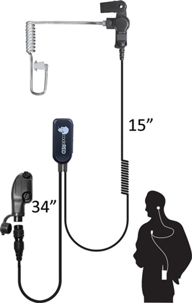 Code Red Headsets CRD24259 Sherlock Acoustic Tube One Wire Microphone for BK P150 KNG Radios.