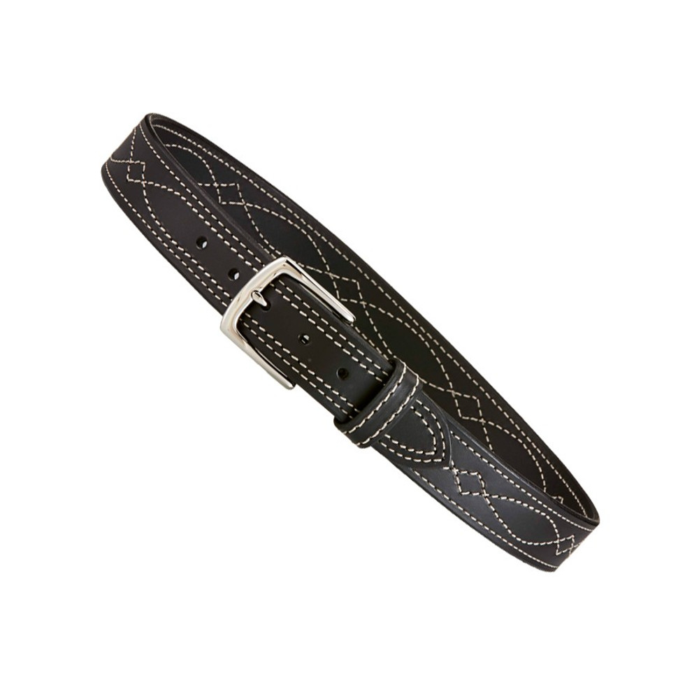 Aker Leather B14-BP-30 Fancy Stitch Belt, 1-1/2