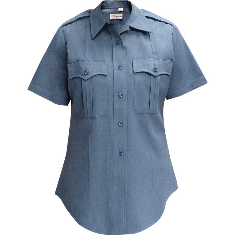 Flying Cross 176R54 35 46 N/A Duro Poplin Women's Short Sleeve Shirt w/ Sewn-In Creases