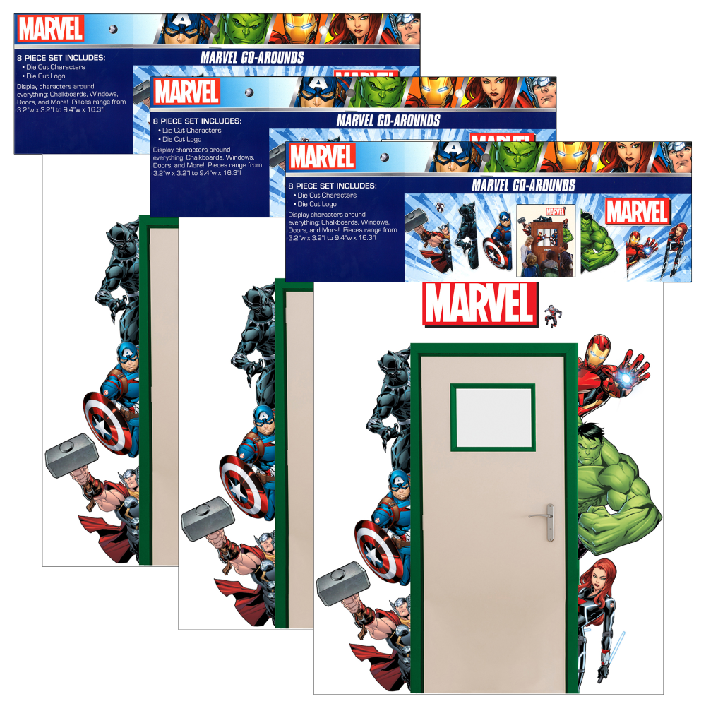 EDUCATORS RESOURCE Eureka EU-842661-3  Marvel Go-Arounds, 8 Pieces Per Set, Pack Of 3 Sets