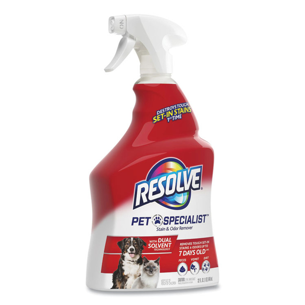 RECKITT BENCKISER RESOLVE® 99850CT Pet Specialist Stain and Odor Remover, Citrus, 32 oz Trigger Spray Bottle, 12/Carton