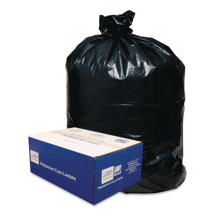 WEBSTER INDUSTRIES Classic 242315B Linear Low-Density Can Liners, 10 gal, 0.6 mil, 24" x 23", Black, 25 Bags/Roll, 20 Rolls/Carton