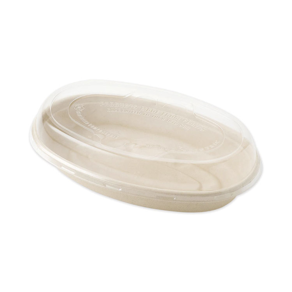 WORLD CENTRIC BOLCSUBB PLA Lids for Fiber Burrito Bowls, 9.7" Diameter, Clear, Plastic, 300/Carton