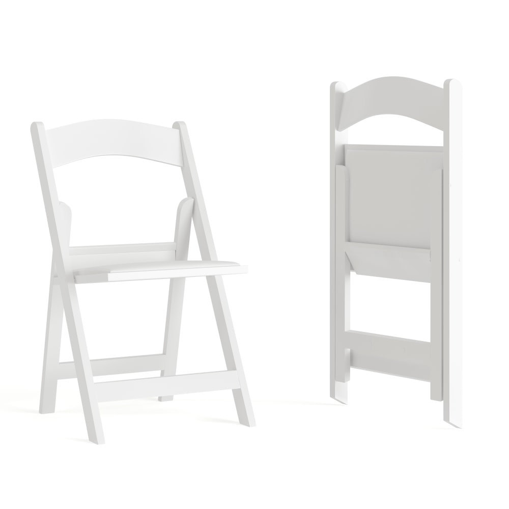 FLASH FURNITURE 2LEL1WHITE  Hercules 1000-lb Weight Capacity Folding Event Chairs, White, Set Of 2 Chairs