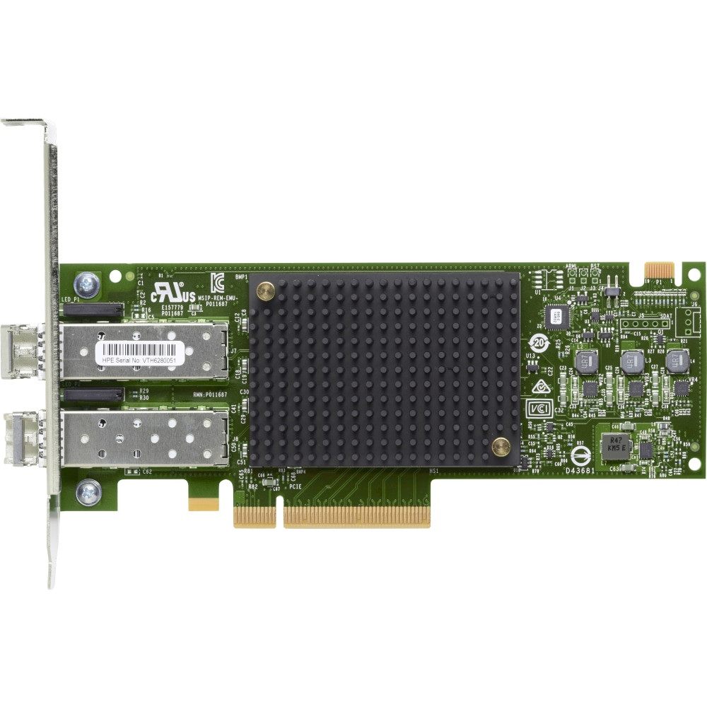 HP INC. Q0L12A HPE StoreFabric SN1600E 32Gb Dual Port FC HBA - PCI Express 3.0 x8 - 32 Gbit/s - 2 x Total Fibre Channel Port(s) - SFP+ - Plug-in Card