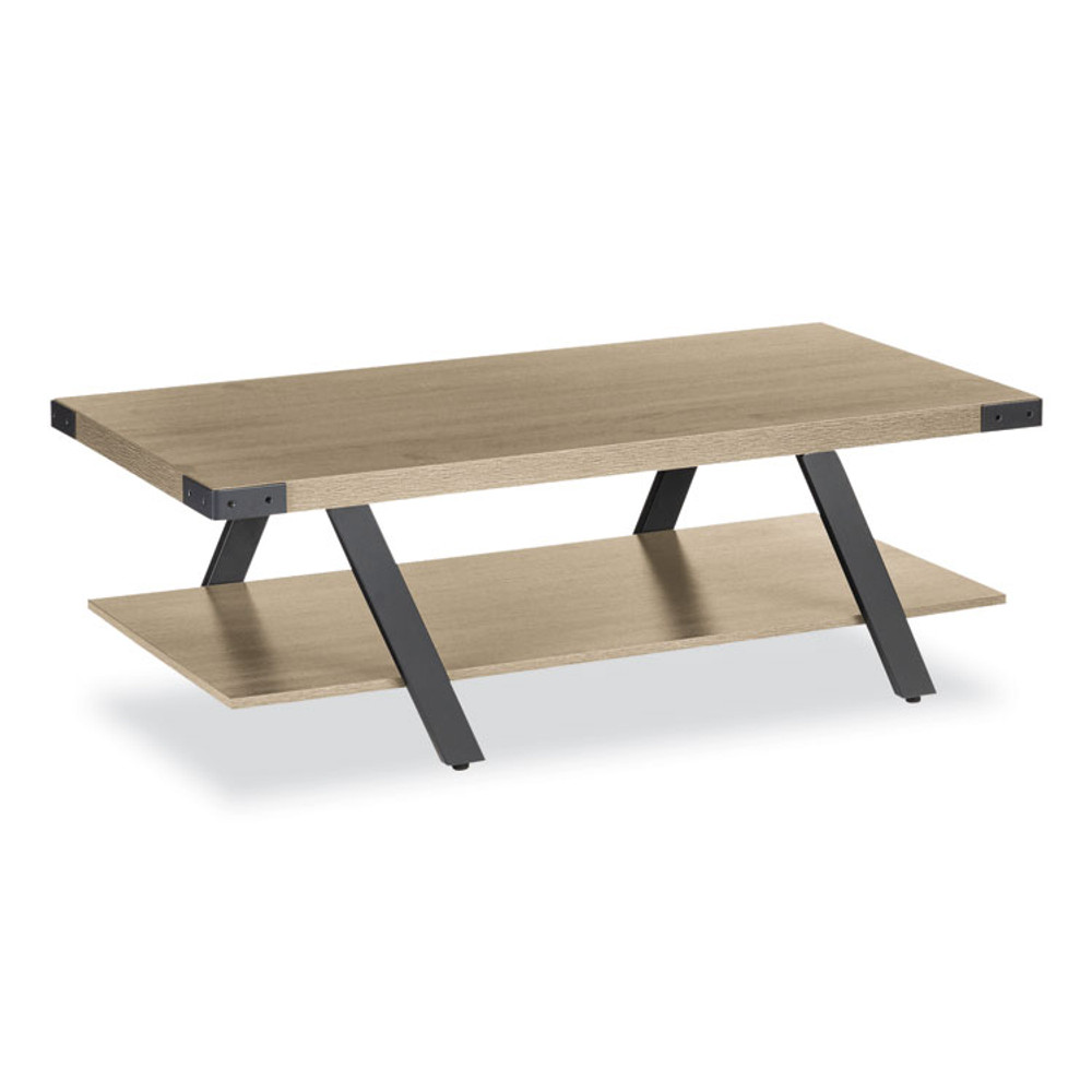 SAFCO PRODUCTS MRCFTSDD Coffee Table, Rectangular, 48 x 23.75 x 16, Sand Dune Top, Black Base