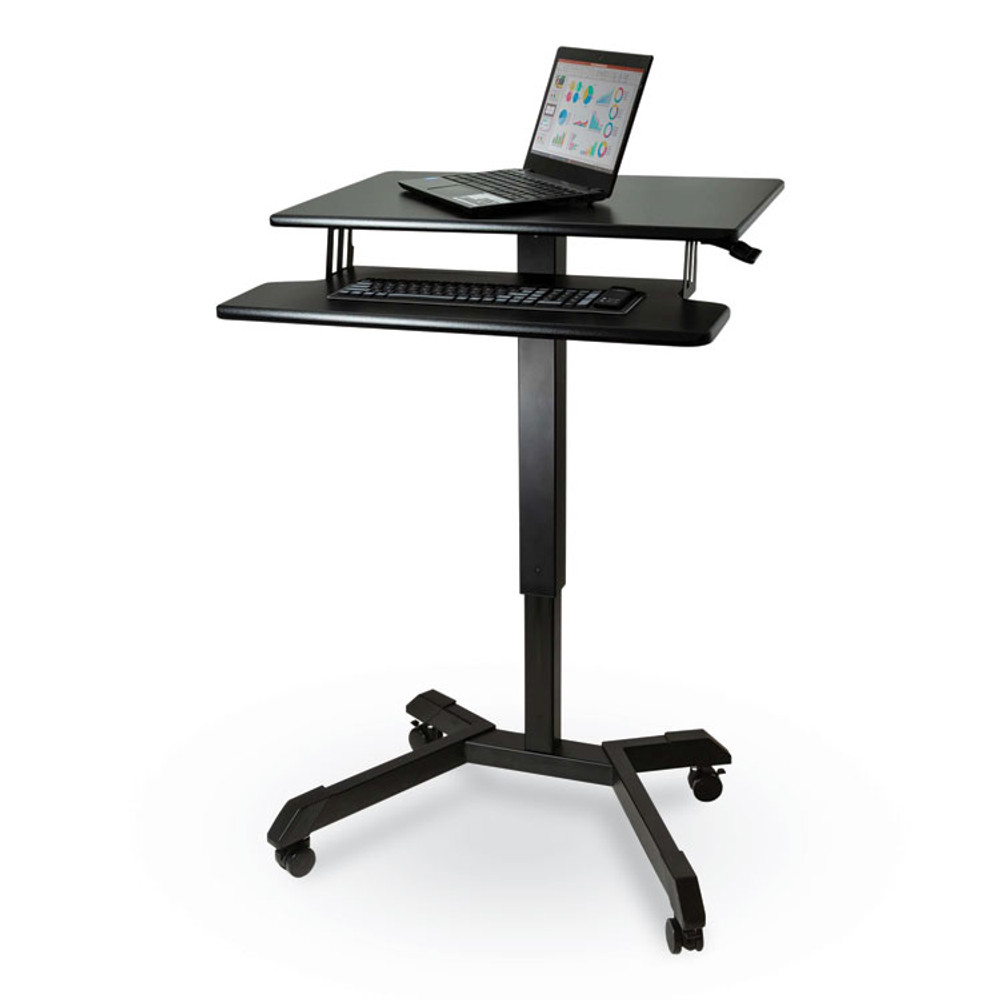 VICTOR TECHNOLOGY LLC DC550 Mobile Height Adjustable Standing Desk with Keyboard Tray, 25.6 x 17.7 x 29 to 44, Black