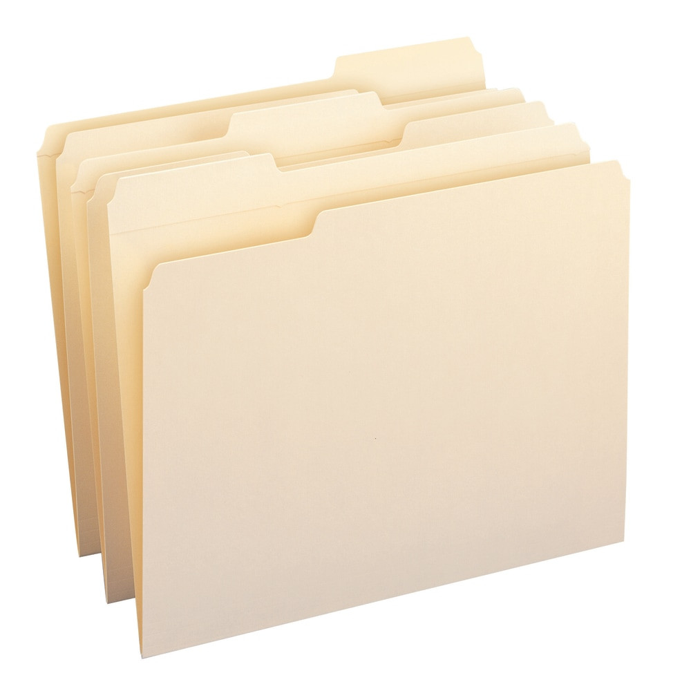 SMEAD MFG CO Smead 10347  1/3-Cut Manila File Folders, Letter Size, 100% Recycled, Manila, Box Of 100