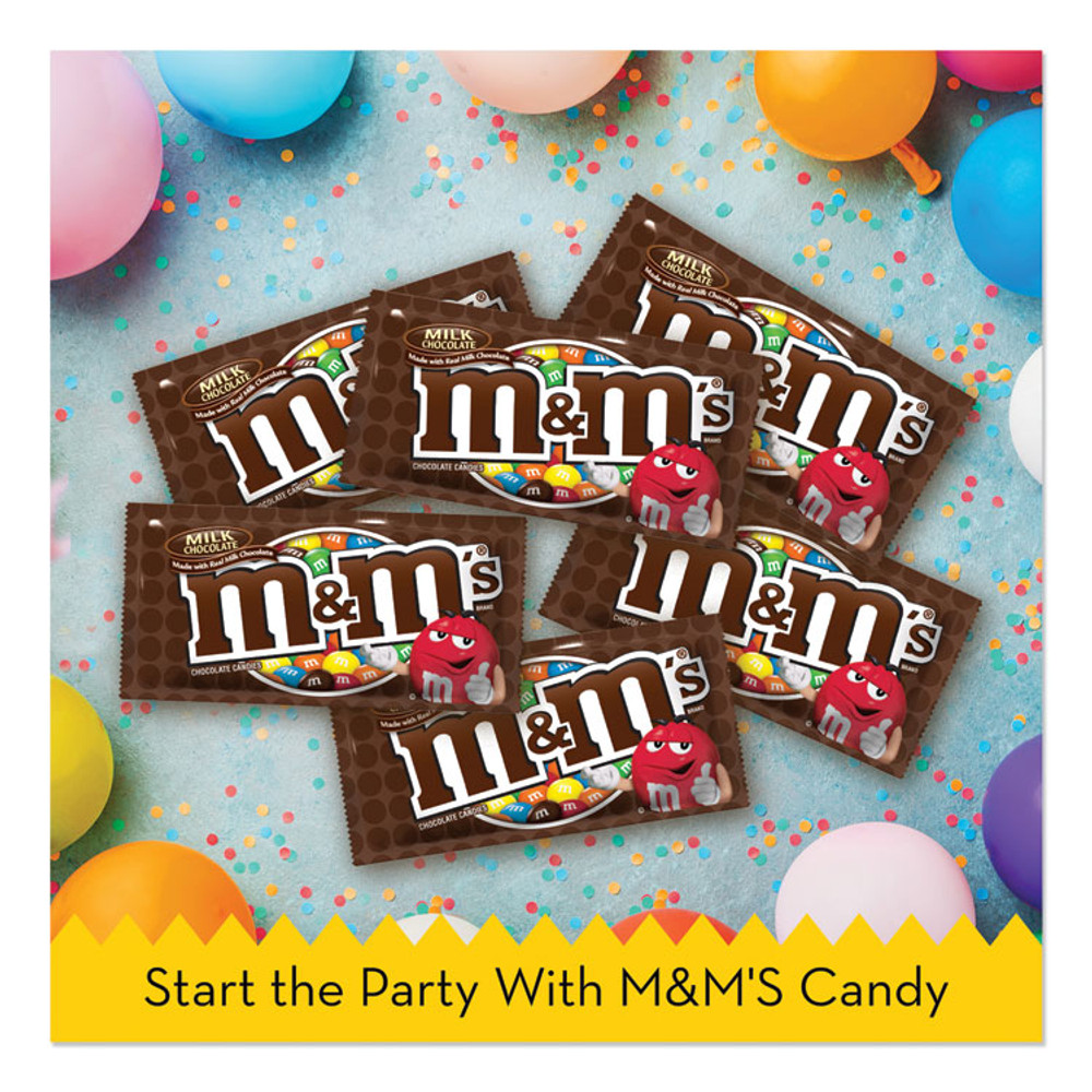 MARS, INC. & M's® 49990 Chocolate Candies, Milk Chocolate, Individually Wrapped, 1.69 oz, 36/Box