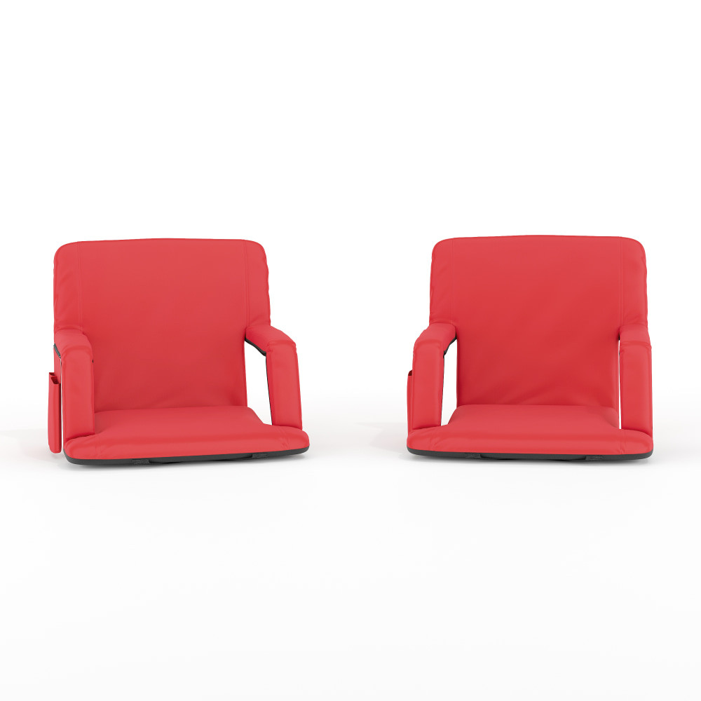 FLASH FURNITURE FVFA090RD2  Stadium Chairs, Red, Pack Of 2 Chairs