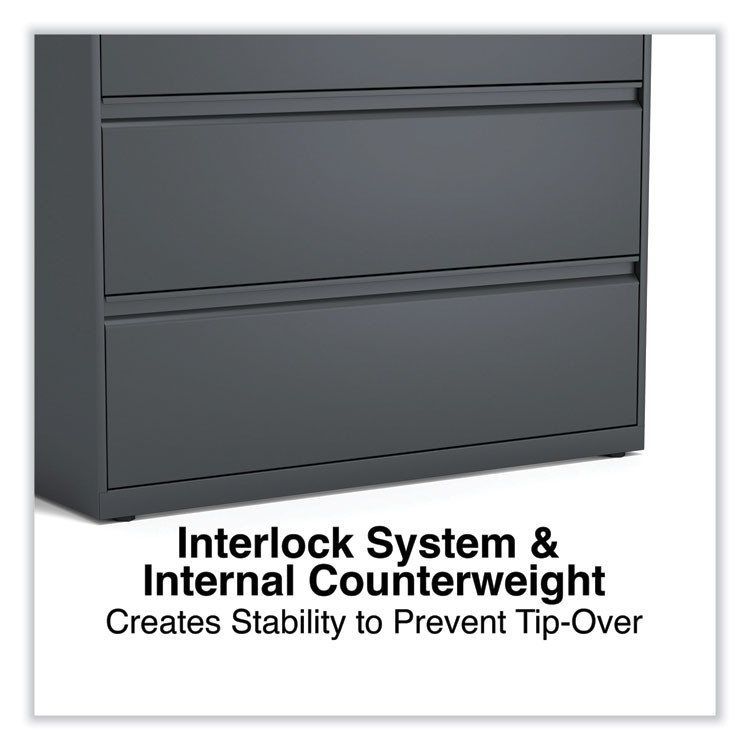 ALERA HLF4241CC Lateral File, 3 Legal/Letter/A4/A5-Size File Drawers, Charcoal, 42" x 18.63" x 40.25"