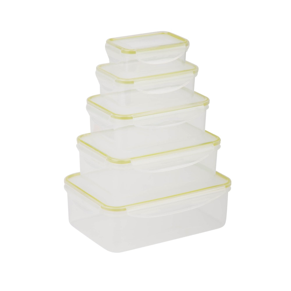 HONEY-CAN-DO INTERNATIONAL, LLC Honey Can Do KCH-03829 Honey-Can-Do Snap-Tab 10-Piece Food Storage Set, 0.3 - 2.6 Qt, Clear