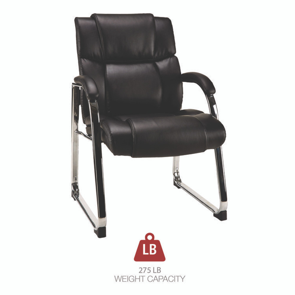ALERA HD4319 Alera Hildred Series Guest Chair, 25" x 28.94" x 37.8", Black Seat, Black Back, Chrome Base