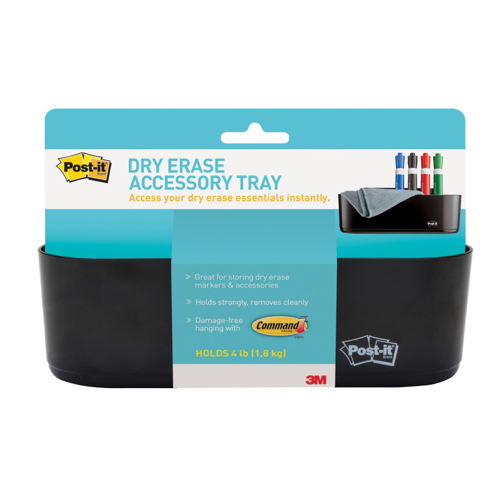 3M CO Post-it DEFTRAY  Dry Erase Accessory Tray, Deftray, 8 5/8in x 3 1/8in x 2 15/16in, Black