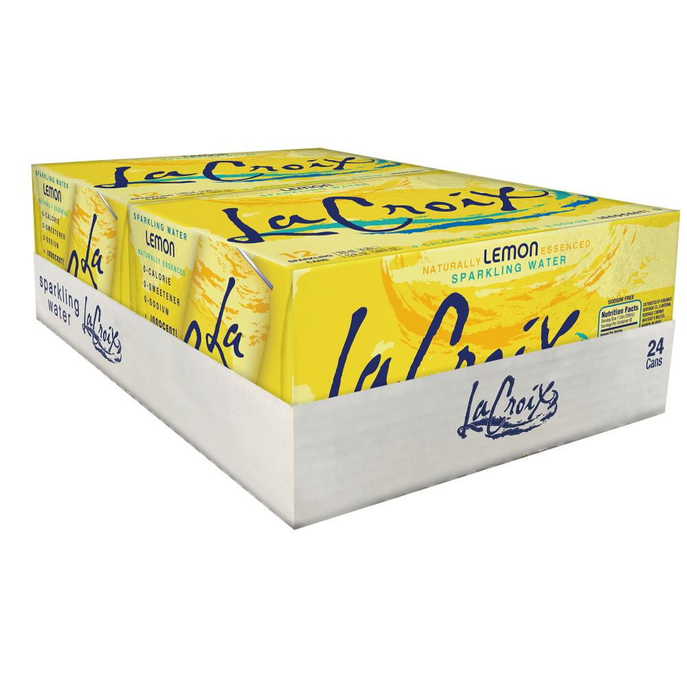 SHASTA BEVERAGES 15021239 LaCroix Core Sparkling Water with Natural Lemon Flavor, 12 Oz, Case of 24 Cans
