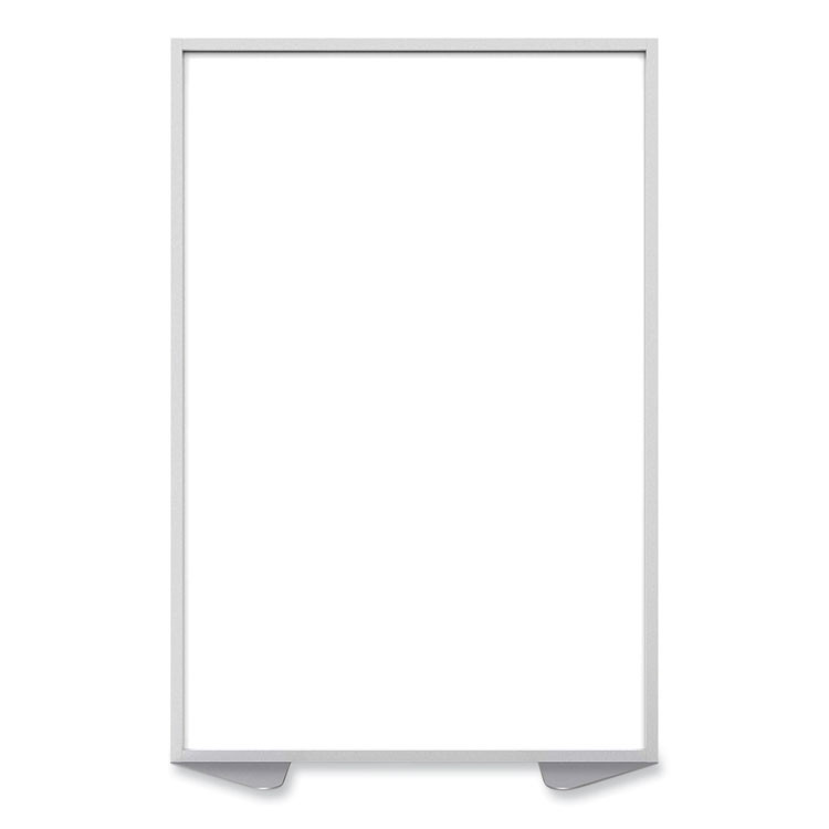 GHENT MANUFACTURING, INC MP724820 Floor Partition with Aluminum Frame, 48.06 x 2.04 x 71.86, White