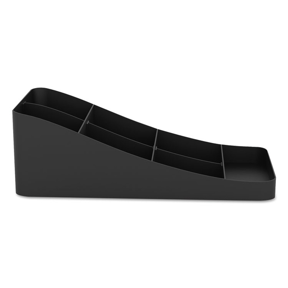 EMS MIND READER LLC COMP7BLK Trove Seven-Compartment Coffee Condiment Organizer, 7.75 x 16 x 5.25, Black