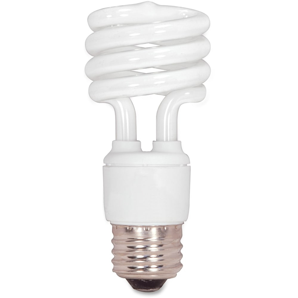 SATTLELIGHT PRODUCTS INC. Satco S7218CT  T2 13-watt Mini Spiral CFL Bulb - 13 W - 60 W Incandescent Equivalent Wattage - 120 V AC - 880 lm - Spiral - T2 Size - Cool White Light Color - E26 Base - 12000 Hour - 6920.3 deg.F (3826.8 deg.C) Color Tempera