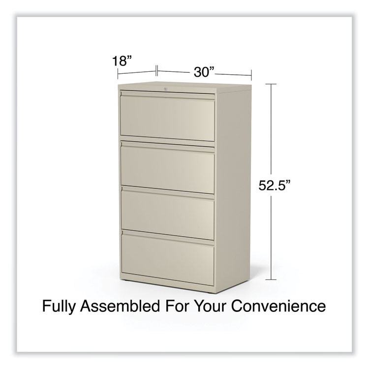 ALERA HLF3054PY Lateral File, 4 Legal/Letter-Size File Drawers, Putty, 30" x 18.63" x 52.5"