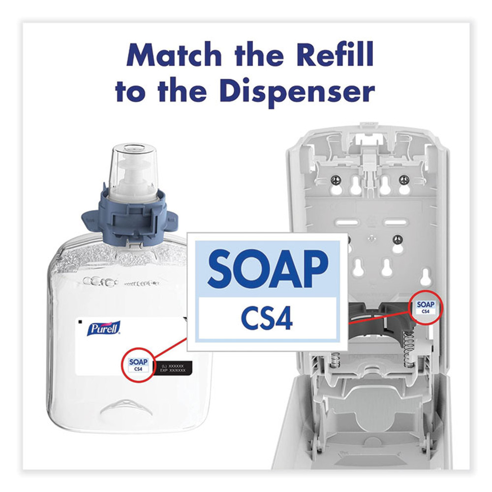 GO-JO INDUSTRIES PURELL® 513001 CS4 Soap Push-Style Dispenser, 1,250 mL, 4.88 x 8.8 x 11.38, White