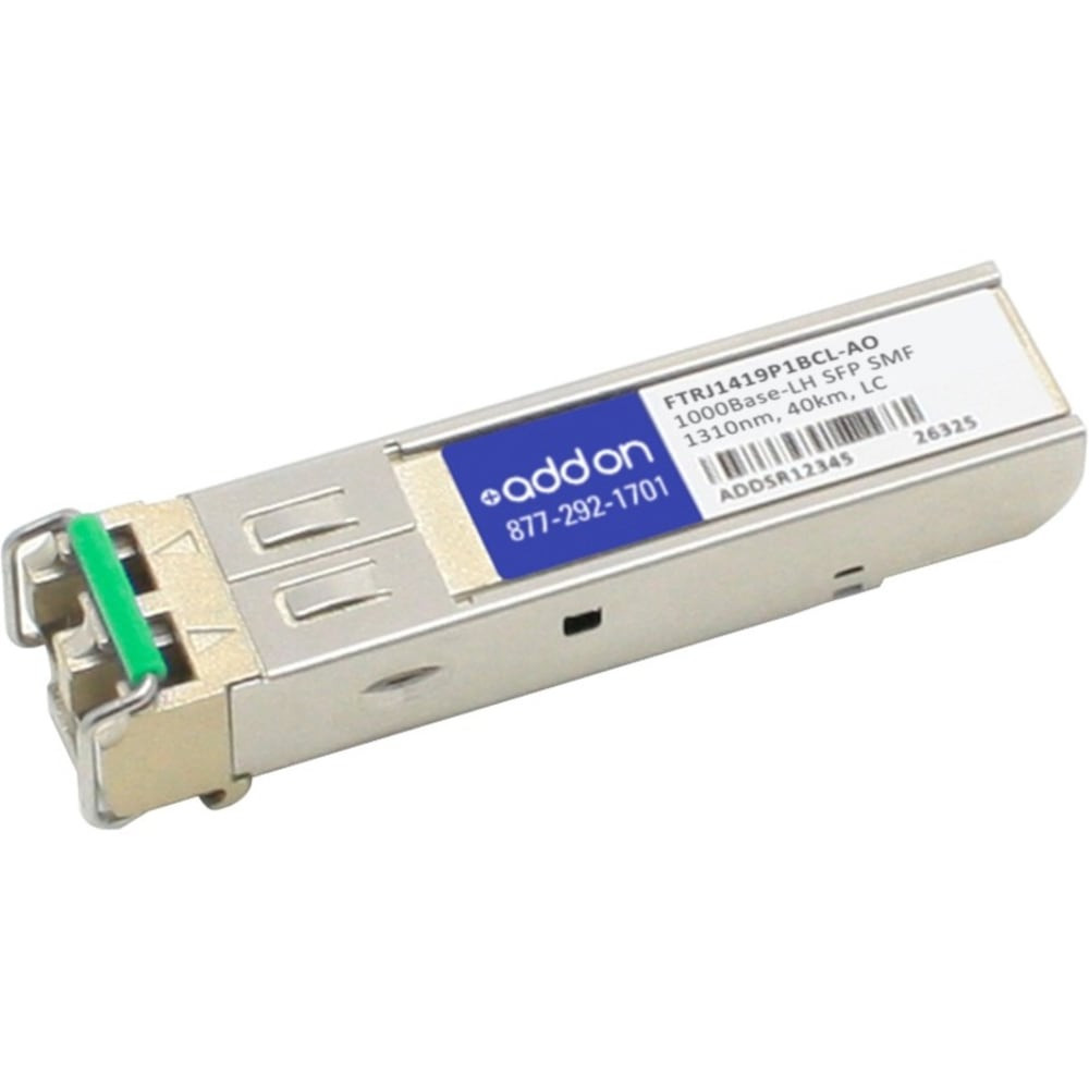 ADD-ON COMPUTER PERIPHERALS, INC. AddOn FTRJ1419P1BCL-AO  Finisar FTRJ1419P1BCL Compatible TAA Compliant 1000Base-LH SFP Transceiver (SMF, 1310nm, 40km, LC) - 100% compatible and guaranteed to work