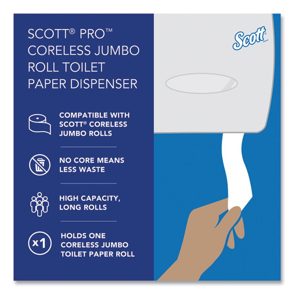 KIMBERLY CLARK Scott® 09601 Pro Coreless Jumbo Roll Tissue Dispenser, EZ Load, 14.38 x 6 x 9.75, Stainless Steel