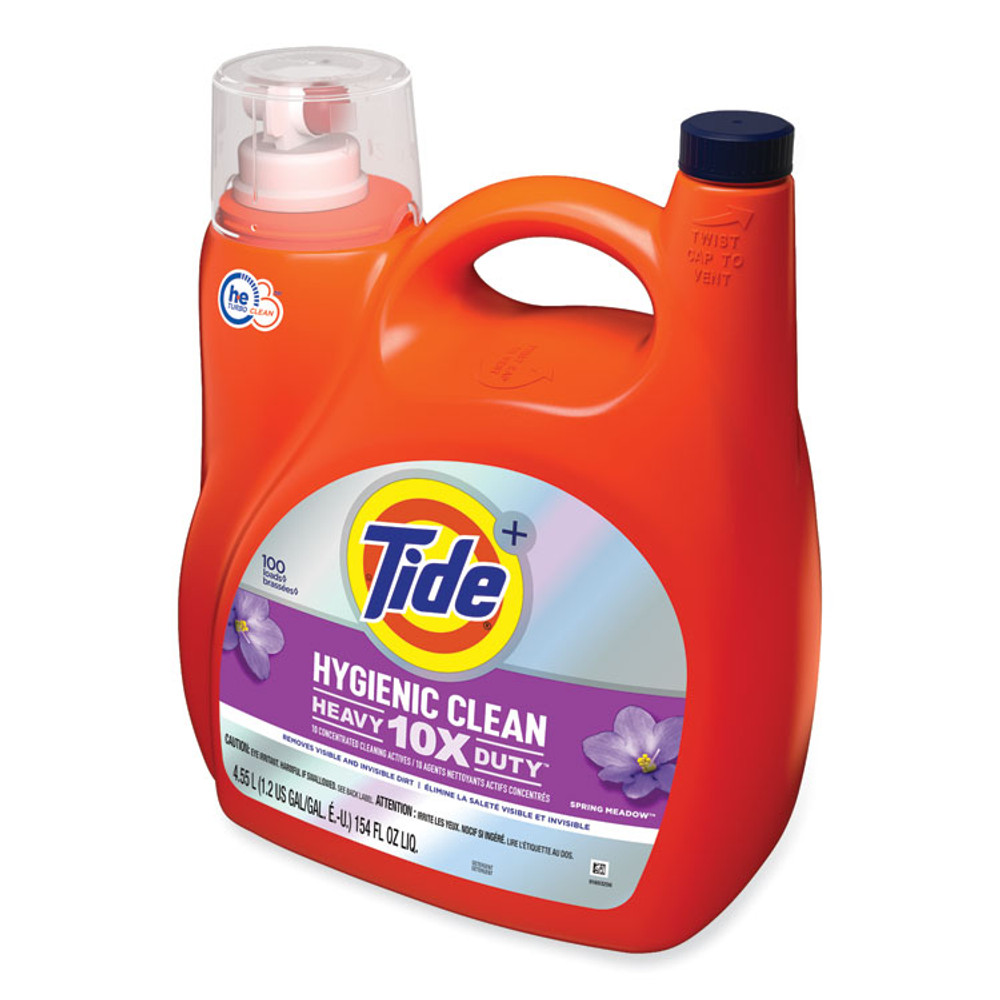 PROCTER & GAMBLE Tide® 27646 Hygienic Clean Heavy 10x Duty Liquid Laundry Detergent, Spring Meadow, 154 oz Bottle, 4/Carton