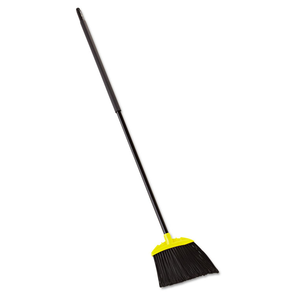 RUBBERMAID COMMERCIAL PROD. 638906BLACT Jumbo Smooth Sweep Angled Broom, 46" Handle, Black/Yellow, 6/Carton