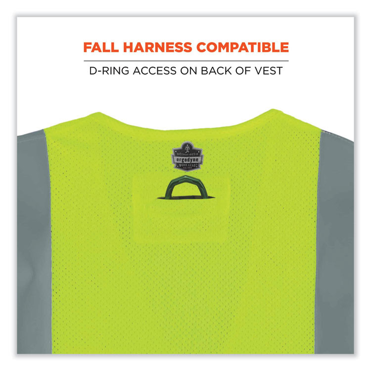 TENACIOUS HOLDINGS, INC. ergodyne® 21499 GloWear 8260FRHL Class 2 FR Safety Hook and Loop Vest, Modacrylic/Kevlar, 4X-Large/5X-Large, Lime