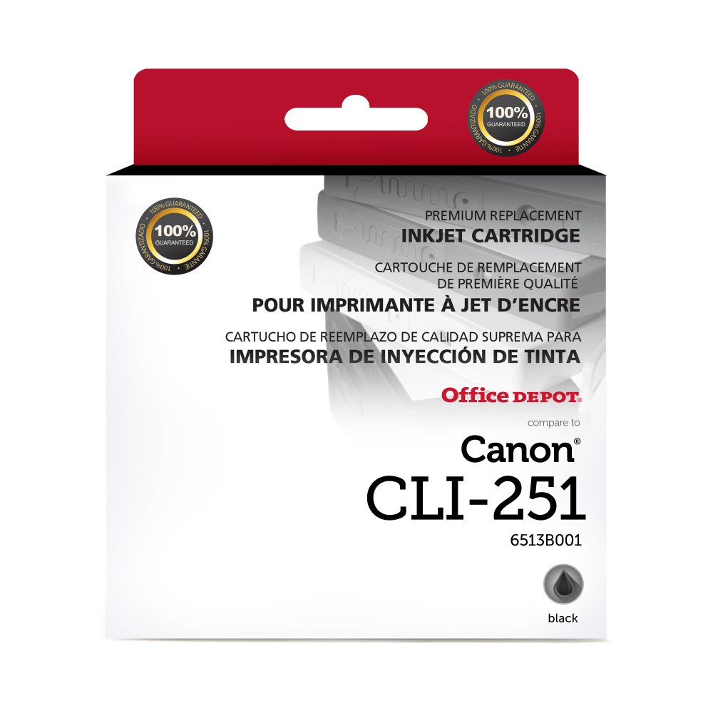OFFICE DEPOT 118038  Brand Remanufactured Black Inkjet Cartridge Replacement For Canon CLI-251, ODCLI251B