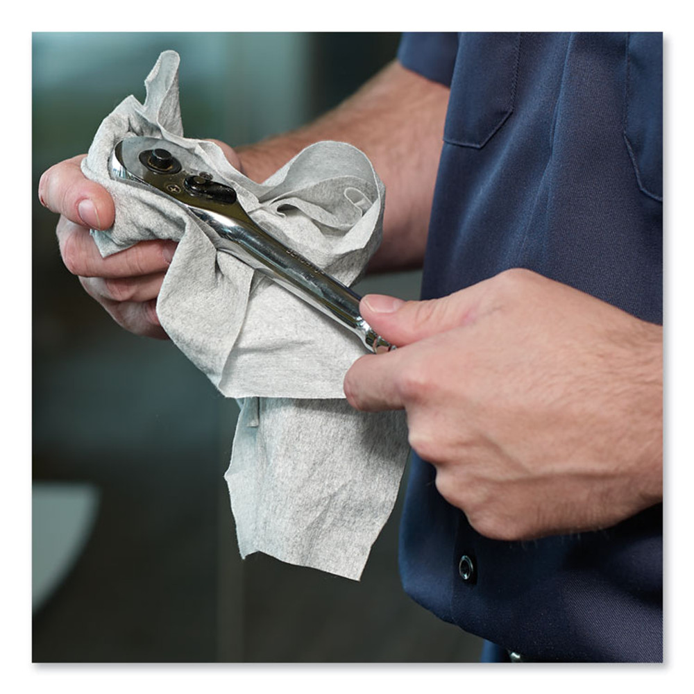 SCA TISSUE Tork® 520337 Industrial Cleaning Cloths, 1-Ply, 12.6 x 10, Gray, 500 Wipes/Roll