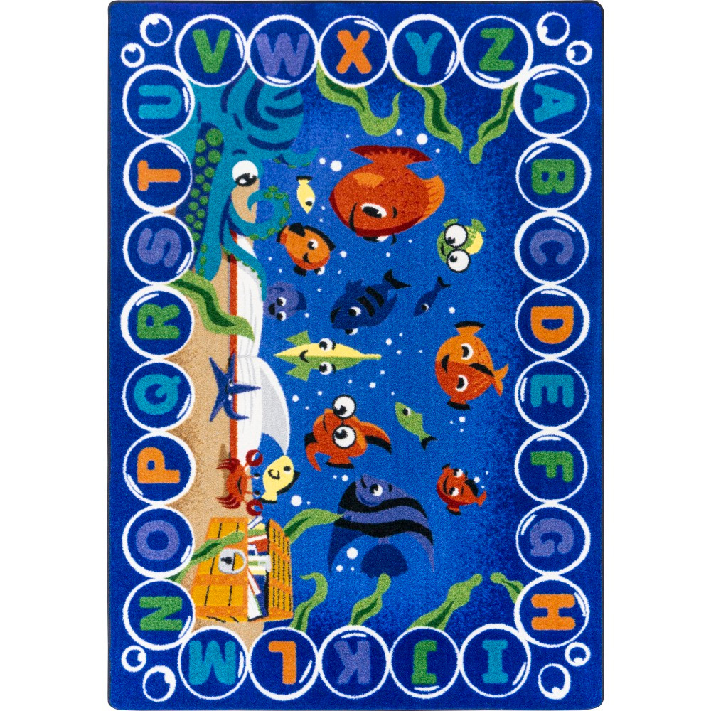 MILLIKEN & COMPANY 2099C-01 Joy Carpets Kids Essentials Rectangle Area Rug, Underwater Readers, 5-1/3ft x 7-33/50ft, Multicolor