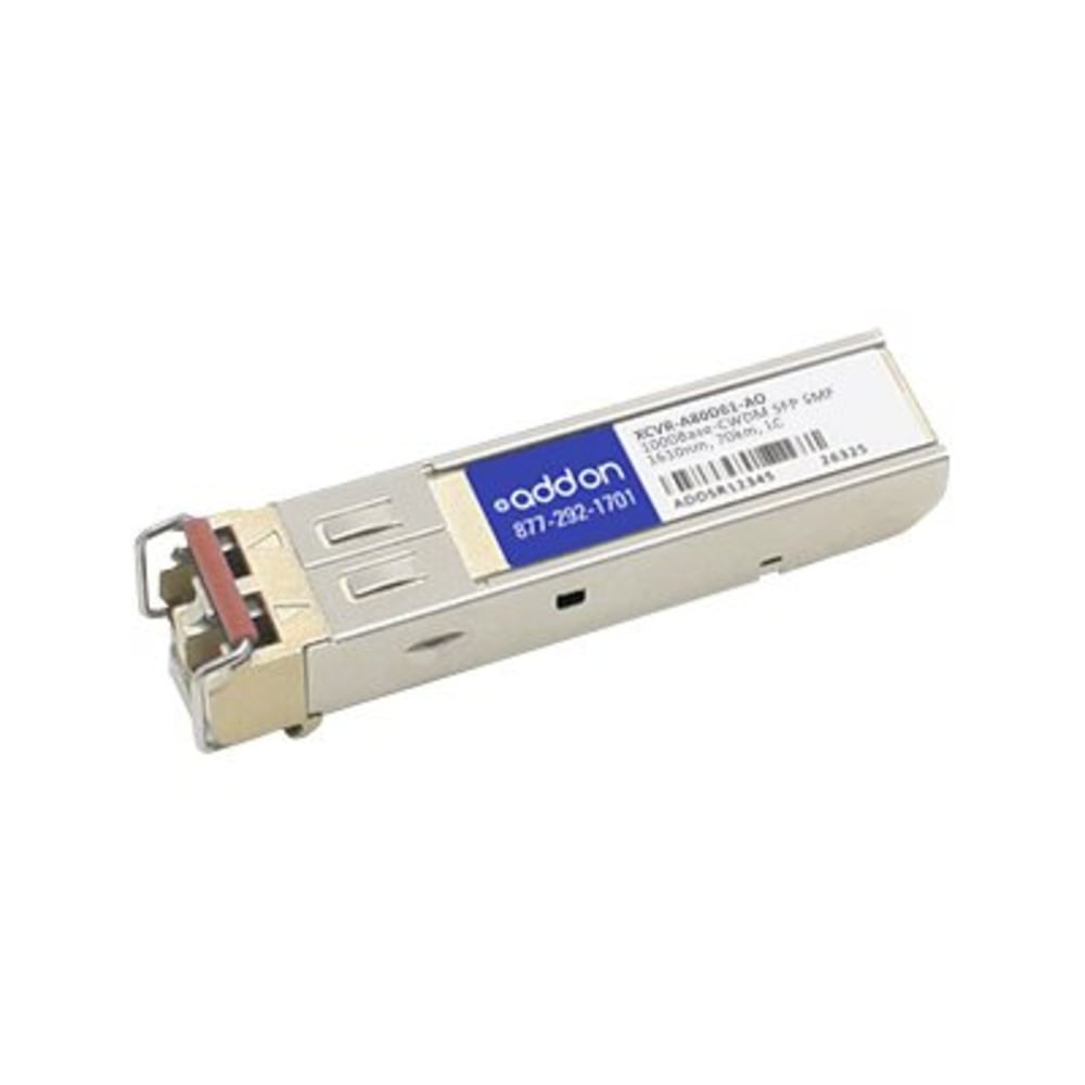 ADD-ON COMPUTER PERIPHERALS, INC. AddOn XCVR-A80D61-AO  - SFP (mini-GBIC) transceiver module (equivalent to: Ciena XCVR-A80D61) - GigE - 1000Base-CWDM - LC single-mode - up to 43.5 miles - 1610 nm - TAA Compliant