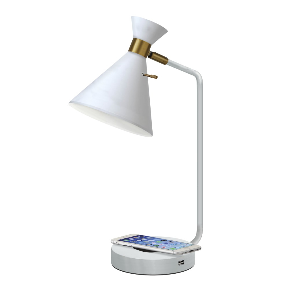 ADESSO INC 4507-02 Adesso Maxine AdessoCharge Desk Lamp, 19inH, Matte White