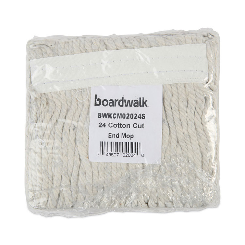 BOARDWALK CM02024S Banded Cotton Mop Head, #24, White, 12/Carton