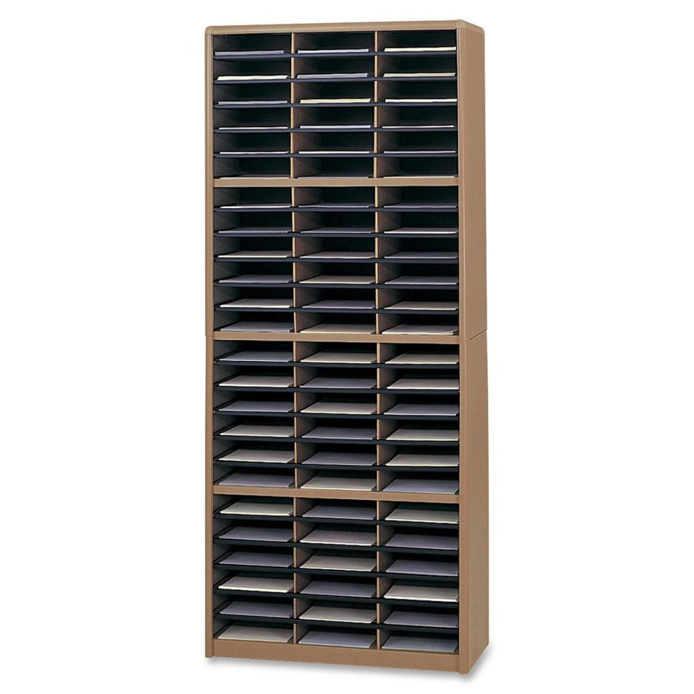 SAFCO PRODUCTS CO Safco 7131MO  Value Sorter Steel Corrugated Literature Organizer, 72 Compartments, Medium Oak