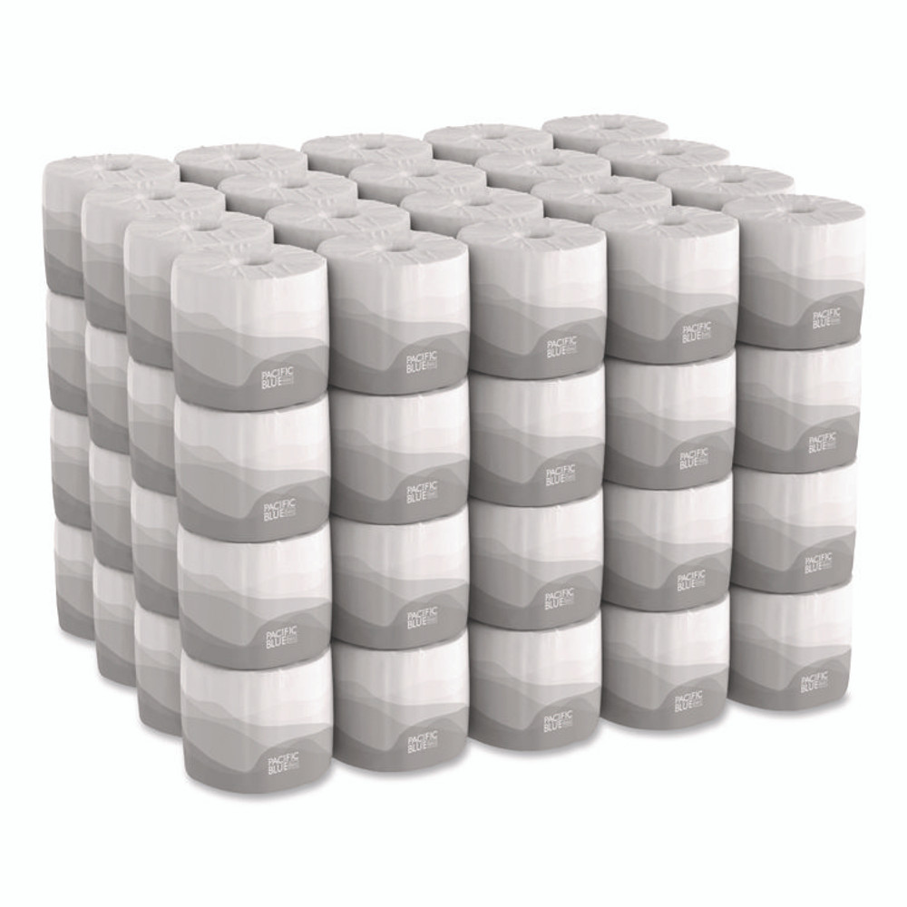 GEORGIA PACIFIC Professional 1988101 Pacific Blue Basic Embossed Bathroom Tissue, Septic Safe, 1-Ply, White, 550 Sheets/Roll, 80 Rolls/Carton