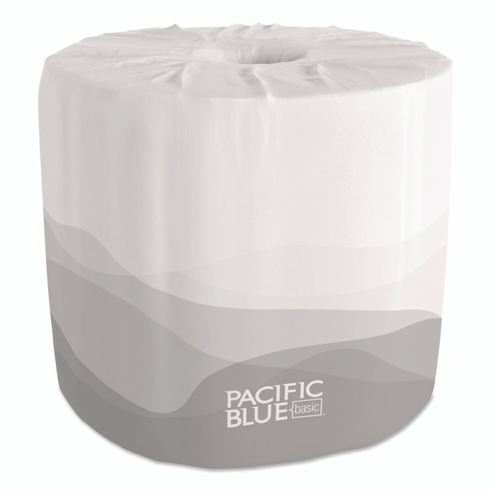 GEORGIA PACIFIC Professional 1988101 Pacific Blue Basic Embossed Bathroom Tissue, Septic Safe, 1-Ply, White, 550 Sheets/Roll, 80 Rolls/Carton