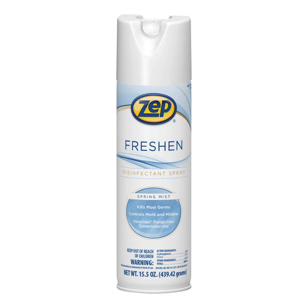 ZEP INC. Zep 1050017  Freshen Disinfectant Spray, 15.5 Oz, Spring Mist Scent, Carton Of 12 Bottles